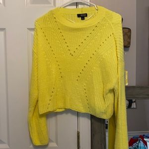 yellow cropped sweater